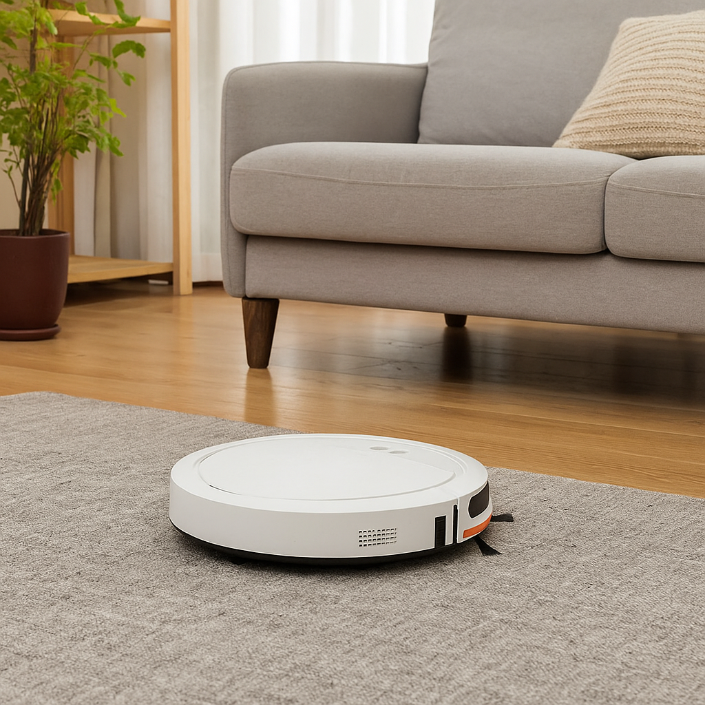 White Robot Vacuum & Mop Combo WiFi App 4000Pa